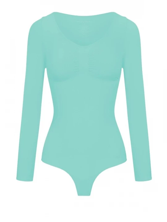 Foto van product cfab Shapingbody 'Bodysuit Sculpting Shapewear Longsleeve mit String' mintgroen