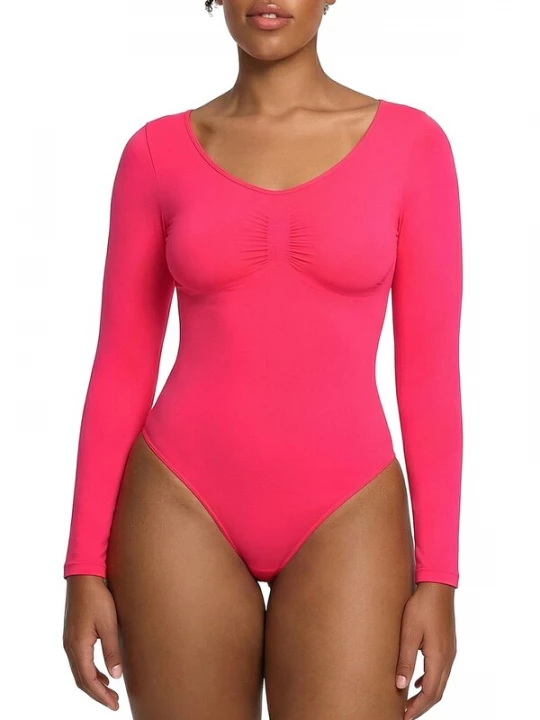 Foto van product cfab Shapingbody 'Bodysuit Sculpting Shapewear Longsleeve mit String' neonroze