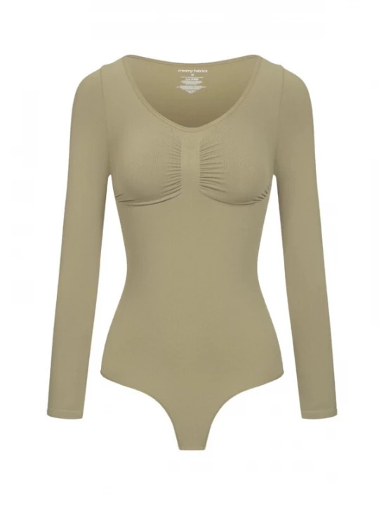 Foto van product cfab Shapingbody 'Bodysuit Sculpting Shapewear Longsleeve mit String' olijfgroen