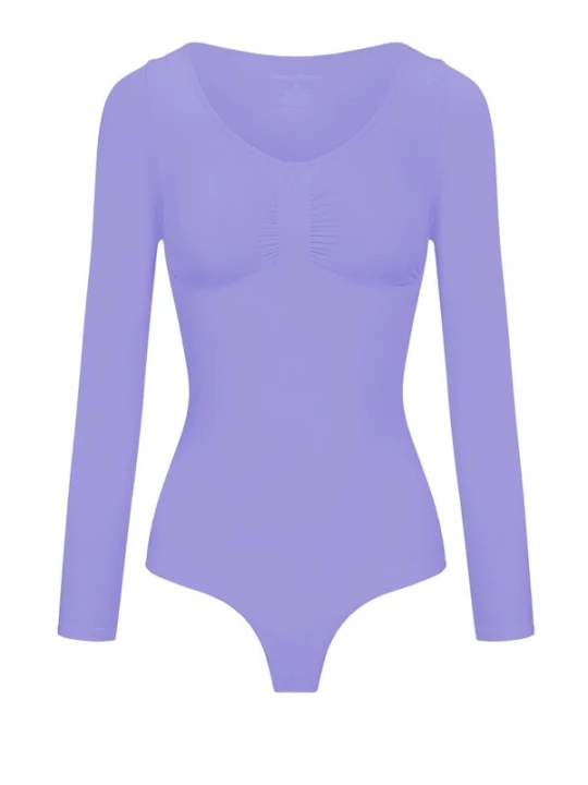 Foto van product cfab Shapingbody 'Bodysuit Sculpting Shapewear Longsleeve mit String' violetblauw