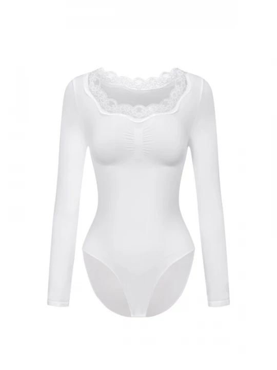 Foto van product cfab Shapingbody 'Lace Bodysuit Sculpting Shapewear Longsleeve mit Slip' wit