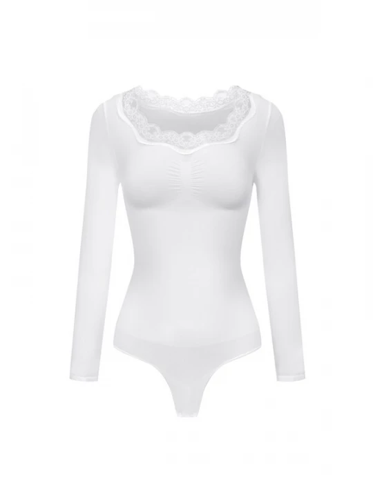Foto van product cfab Shapingbody 'Lace Bodysuit Sculpting Shapewear Longsleeve mit String' wit