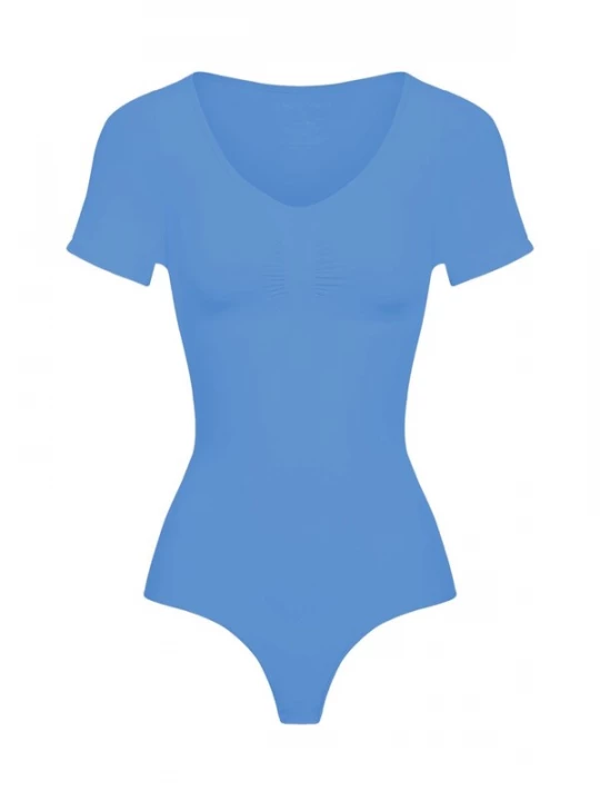 Foto van product cfab Shapingbody 'T-Shirt Bodysuit Sculpting Shapewear mit String' cyaan blauw