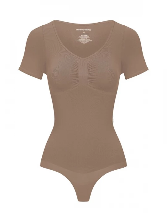 Foto van product cfab Shapingbody 'T-Shirt Bodysuit Sculpting Shapewear mit String' karamel