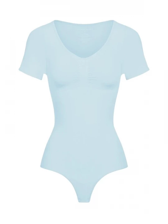 Foto van product cfab Shapingbody 'T-Shirt Bodysuit Sculpting Shapewear mit String' lichtblauw