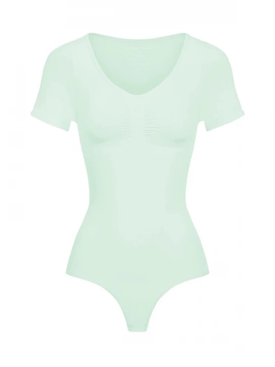 Foto van product cfab Shapingbody 'T-Shirt Bodysuit Sculpting Shapewear mit String' lichtgroen
