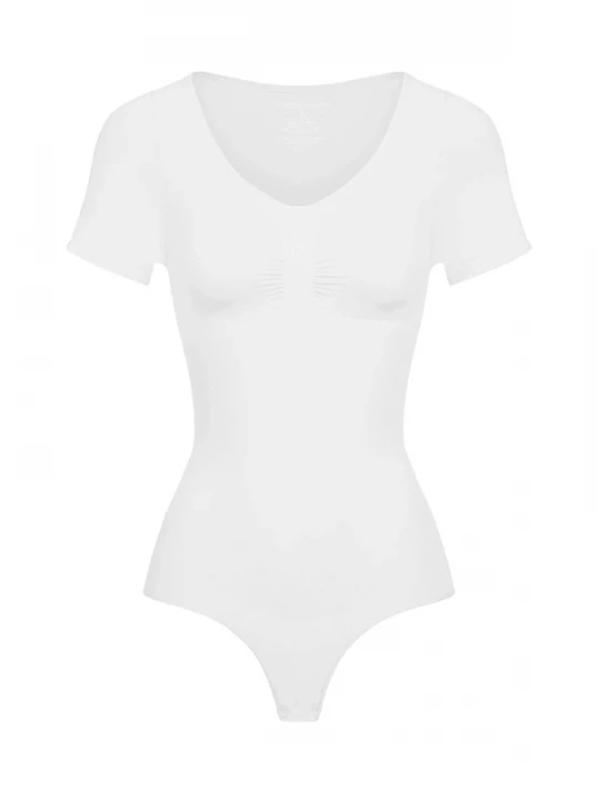 Foto van product cfab Shapingbody 'T-Shirt Bodysuit Sculpting Shapewear mit String' wit