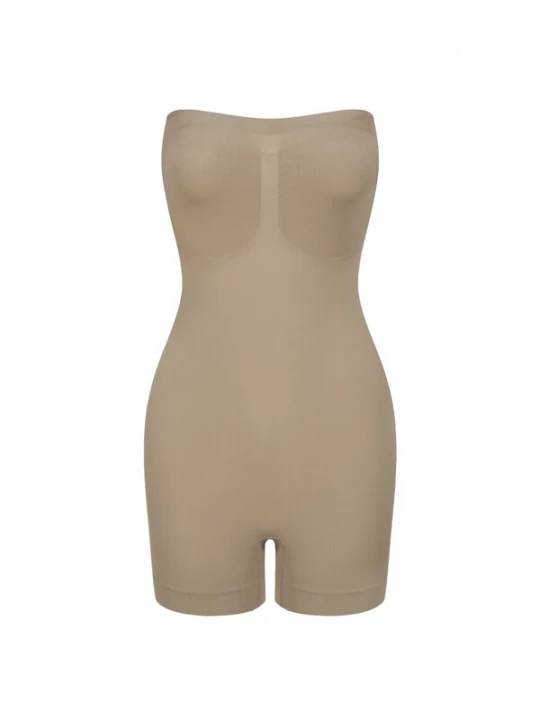 Foto van product cfab Shapingbody 'Trägerloser Bodysuit Sculpting Shapewear mit Shorts' donkerbeige