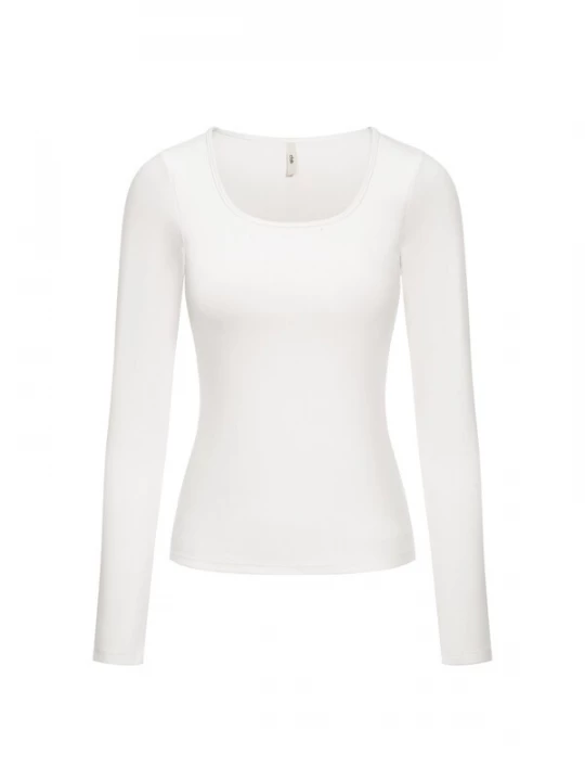 Foto van product cfab Top 'Cotton Long Sleeve mit integriertem Wireless Bra' wit