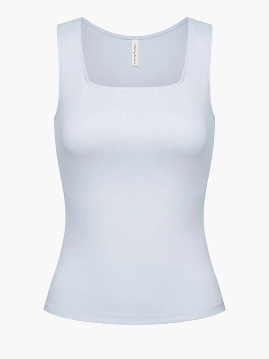 Foto van product cfab Top 'Cotton Tanktop mit eckigem Ausschnitt' lichtblauw