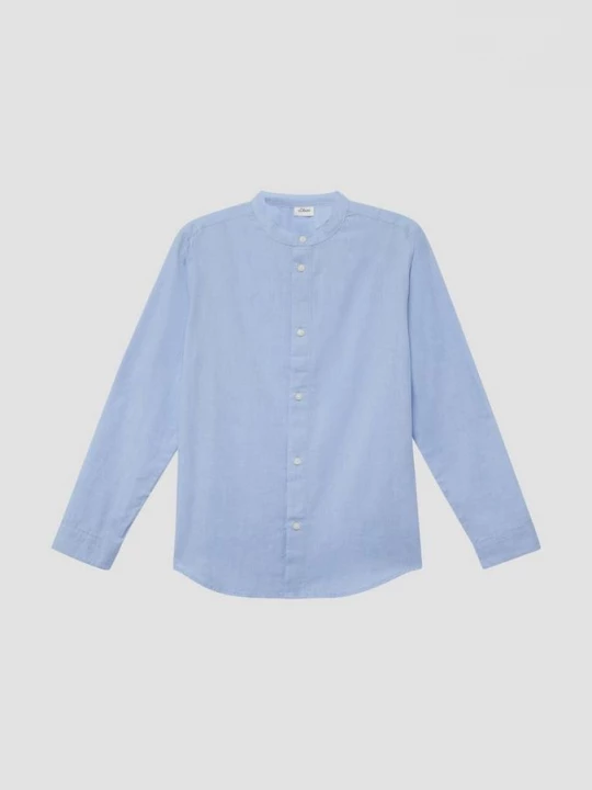 Foto van product Chambray overhemd met opstaande kraag s.Oliver blauw