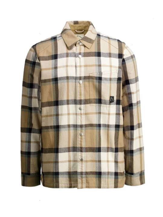 Foto van product CHASIN' Overhemd 'Axel Xedo' beige / lichtbeige / smoky blue / chocoladebruin