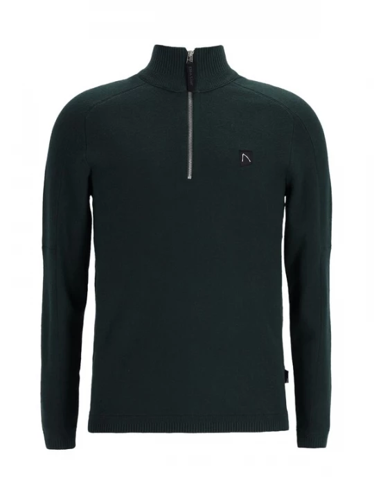 Foto van product CHASIN' Trui 'Oscar Half Zip' donkergroen