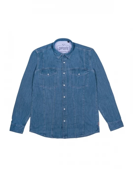 Foto van product Checker Overhemd ' Dynasty Denim ' blauw