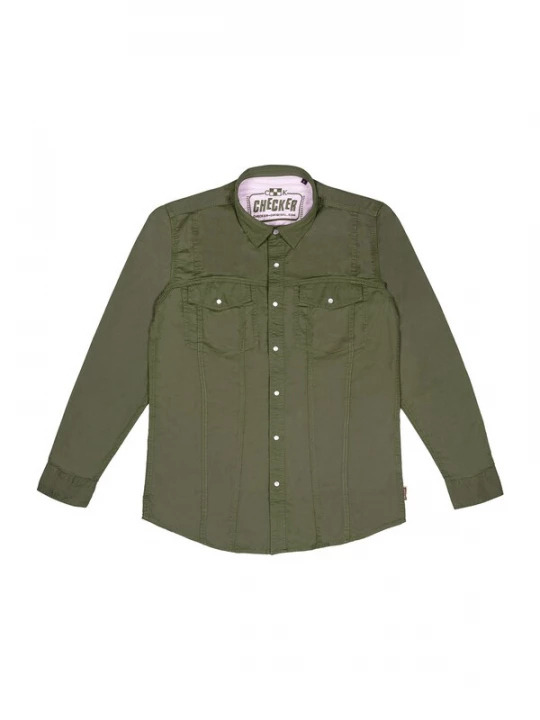 Foto van product Checker Overhemd ' Dynasty Denim ' groen