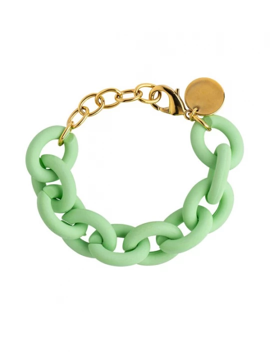 Foto van product Cheeky Chain Munich Armband 'Chunky Soft' goud / lichtgroen