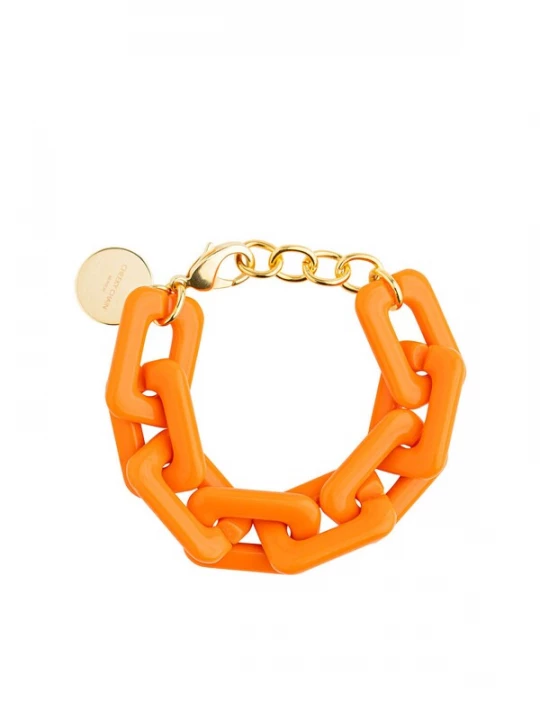 Foto van product Cheeky Chain Munich Armband 'Twiggy' goud / donkeroranje