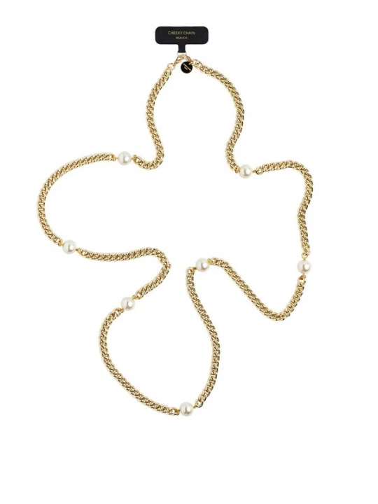 Foto van product Cheeky Chain Munich Ketting 'Liv' goud / parelwit