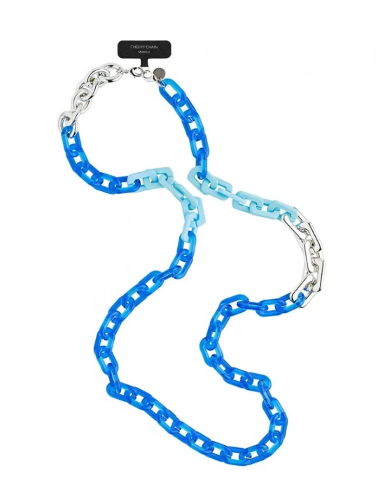 Foto van product Cheeky Chain Munich Smartphonehoesje 'Funky' blauw / lichtblauw / zilver