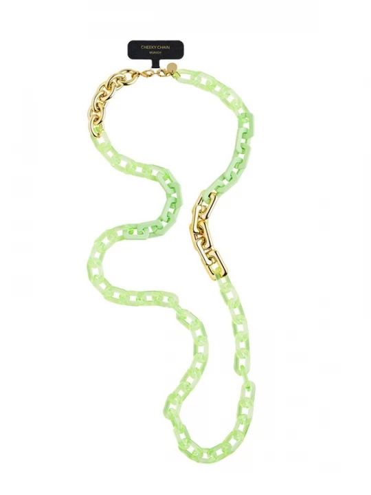 Foto van product Cheeky Chain Munich Smartphonehoesje 'Funky' goud / lichtgroen / wit