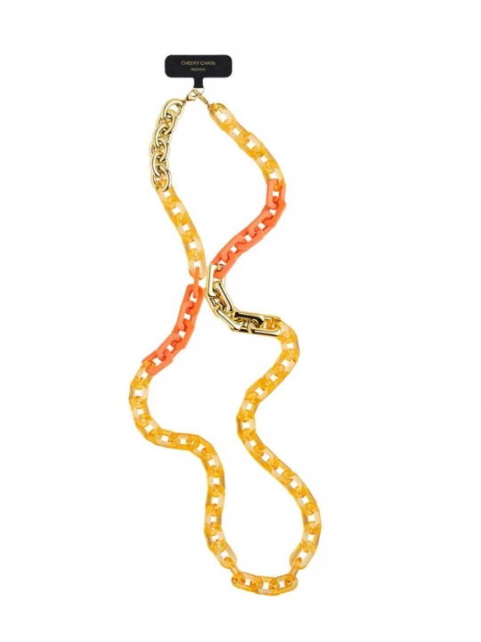 Foto van product Cheeky Chain Munich Smartphonehoesje 'Funky' goudgeel / goud / oranje