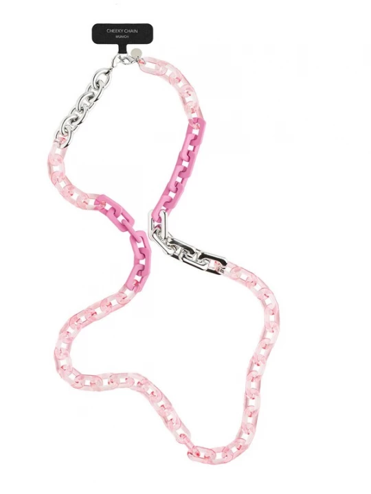 Foto van product Cheeky Chain Munich Smartphonehoesje 'Funky' rosa / lichtroze / zilver