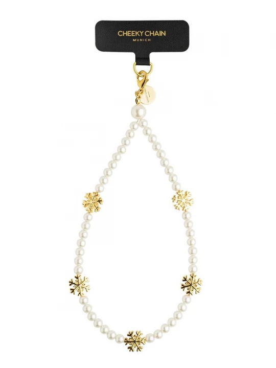 Foto van product Cheeky Chain Munich Smartphonehoesje 'Snow' goud / parelwit