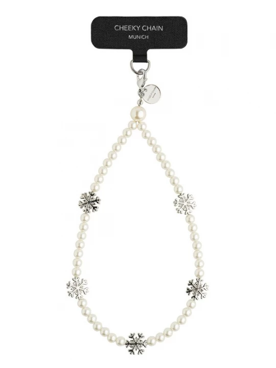 Foto van product Cheeky Chain Munich Smartphonehoesje 'Snow' zilver / parelwit