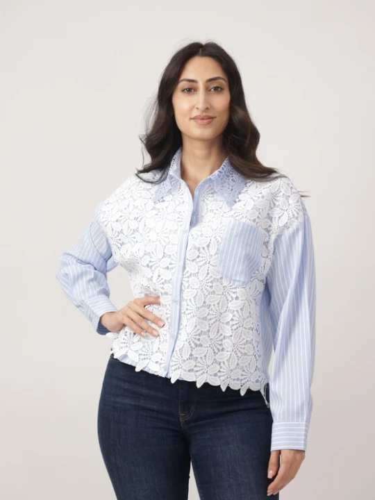 Foto van product CHERRY KOKO Blouse blauw / wit
