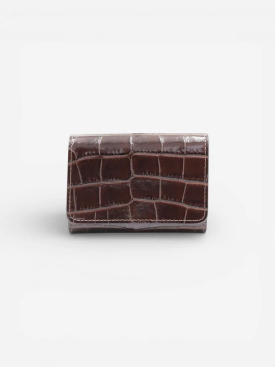 Foto van product Cheval Firenze Portemonnee 'COSMO MINI CROC' donkerbruin