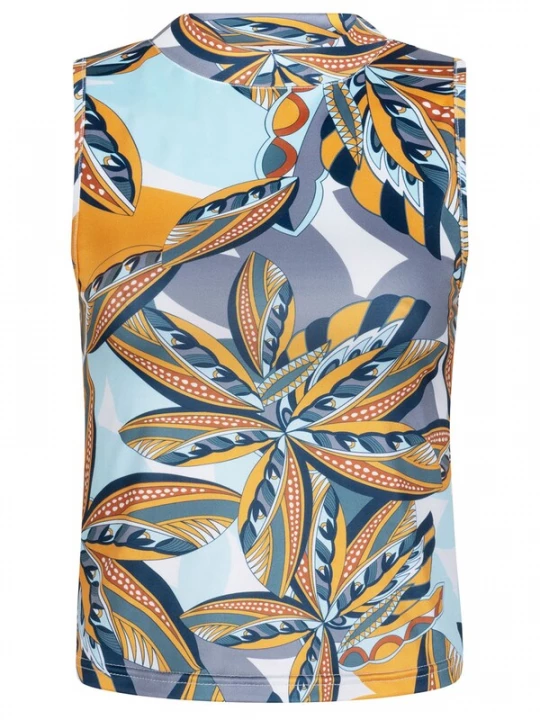 Foto van product Chic by Lirette Top 'Crop top halter Palm' blauw