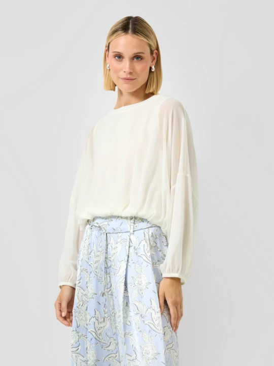 Foto van product Chiffon blouse met vleermuismouwen s.Oliver crème