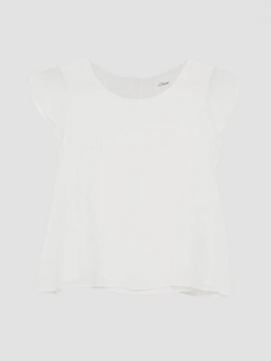 Foto van product Chiffon blouse met volantmouwen en A-lijn ontwerp s.Oliver crème