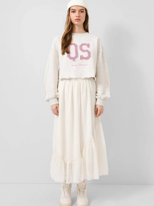 Foto van product Chiffon rok met volants QS crème
