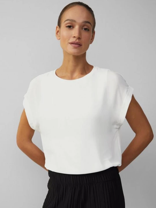Foto van product Chiffon shirt met dubbele laag en oversized schouders s.Oliver crème