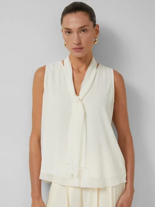 Foto van product Chiffontop met afneembare strik s.Oliver crème
