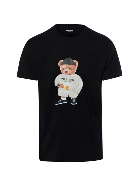 Foto van product Chill Pill Shirt ' Beer Bear ' bruin / lichtoranje / zwart / wit