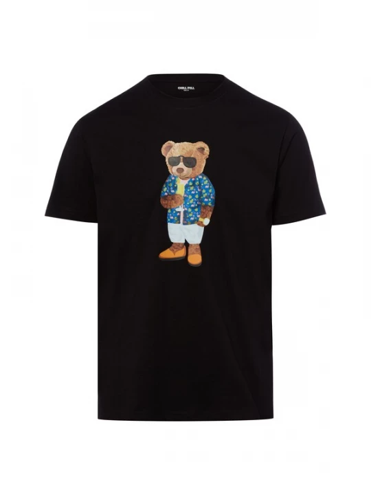 Foto van product Chill Pill Shirt ' Champagne Bear ' gemengde kleuren / zwart