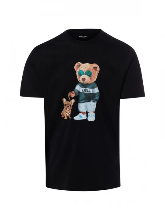 Foto van product Chill Pill Shirt ' Dog Bear ' lichtblauw / bruin / groen / zwart