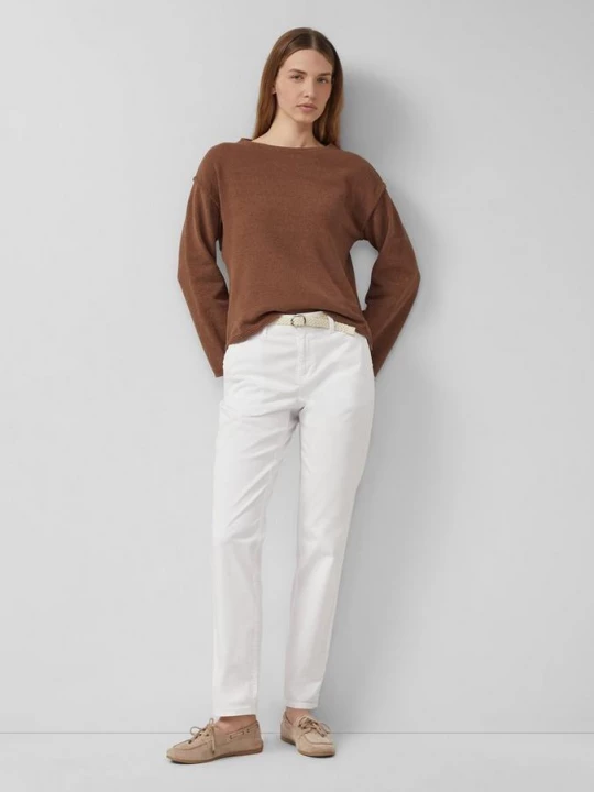 Foto van product Chino met gevlochten riem s.Oliver wit