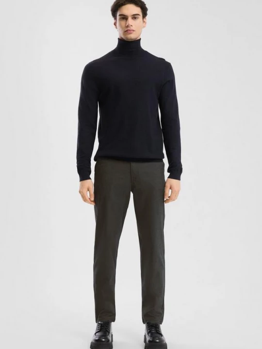 Foto van product Chino van tweekleurige Oxford-stof QS olijfgroen
