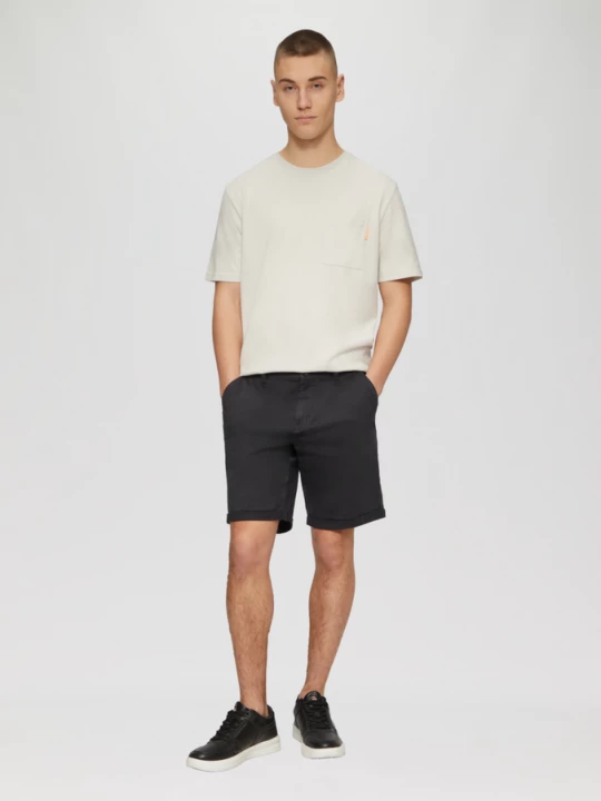 Foto van product Chinoshort John van stretchkatoen met vaste turn-ups QS blauw