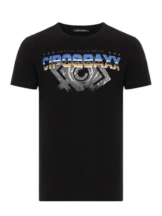 Foto van product CIPO & BAXX Shirt blauw / curry / grijs / zwart