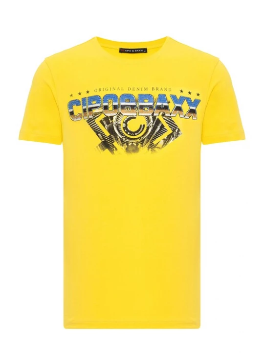 Foto van product CIPO & BAXX Shirt blauw / geel / zwart