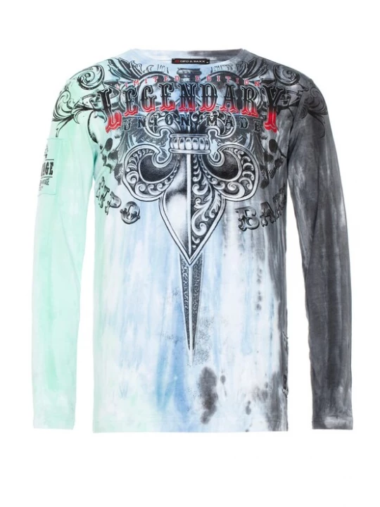 Foto van product CIPO & BAXX Shirt blauw / grijs / groen