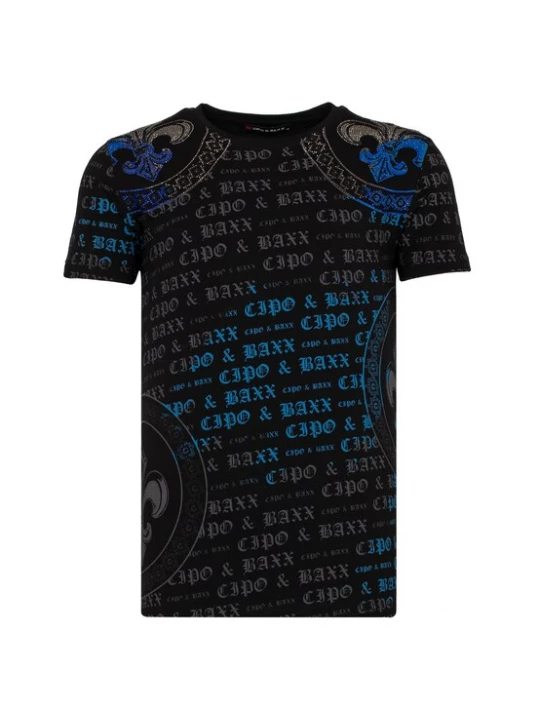 Foto van product CIPO & BAXX Shirt blauw / grijs / zwart