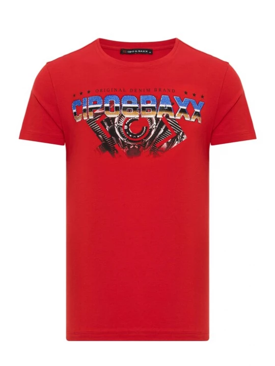 Foto van product CIPO & BAXX Shirt blauw / rood