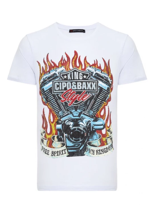 Foto van product CIPO & BAXX Shirt blauw / rood / zwart / wit