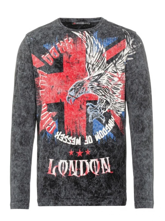 Foto van product CIPO & BAXX Shirt blauw / rood / zwart / wit
