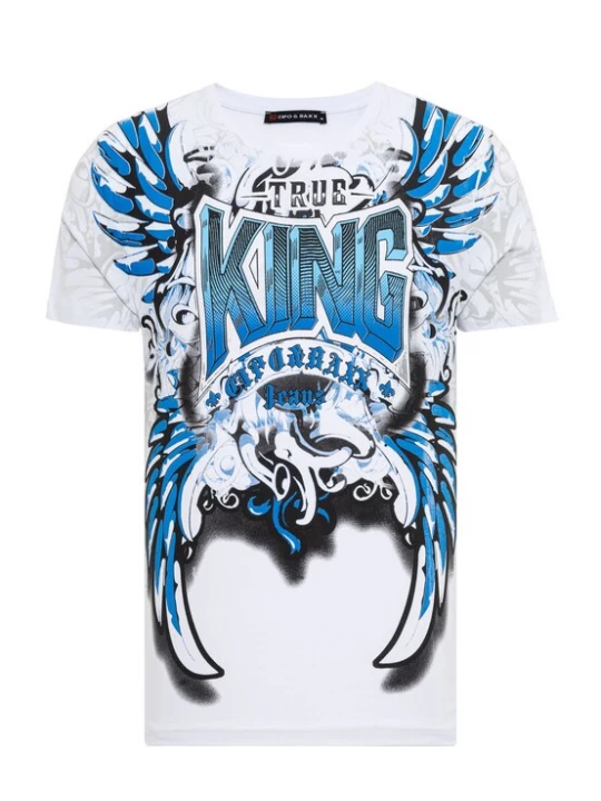 Foto van product CIPO & BAXX Shirt blauw / zwart / wit
